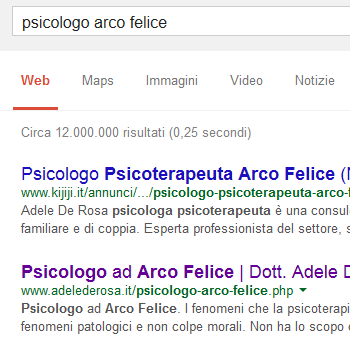 posizionamento sui motori psicologo