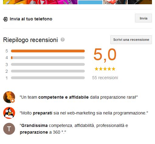 esempio recensioni positive